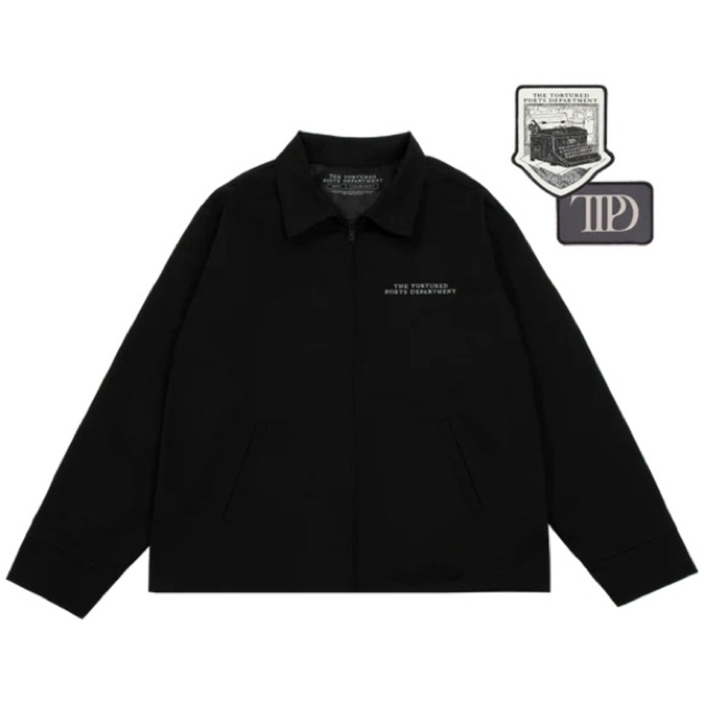 Taylor Swift TTPD Black Jacket - size M, with patches